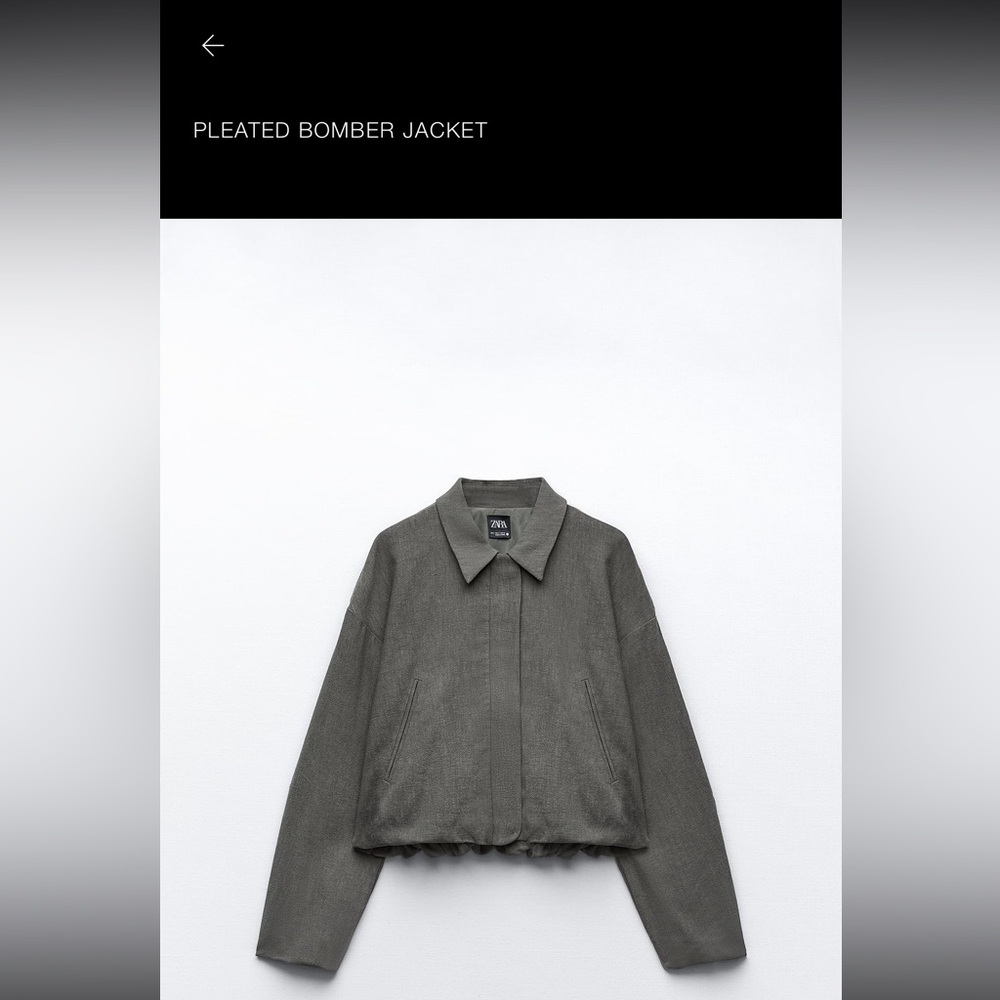 Zara pleated bomber jacket size L